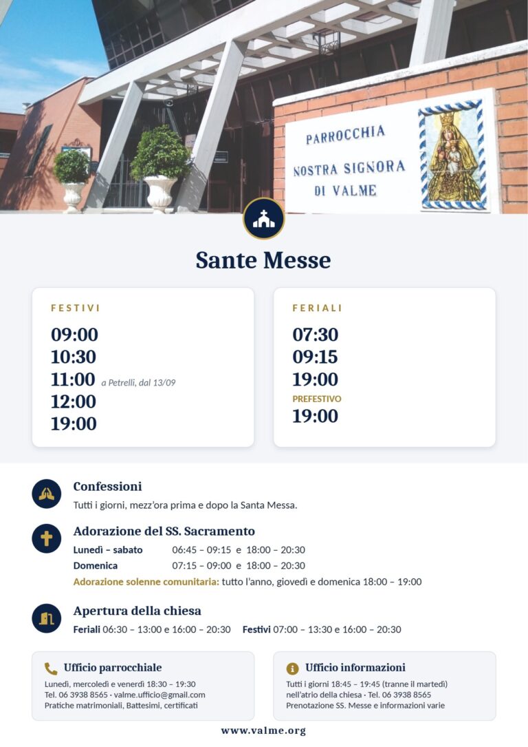 Orari delle Sante Messe